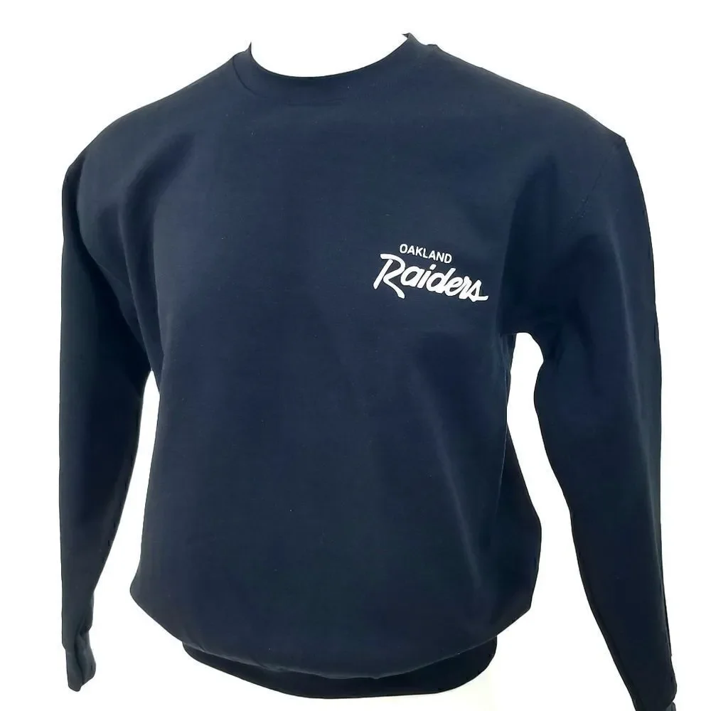 OAKLAND RAIDERS NFL Double Script Retro Logo LS Pullover Crewneck, Sweatshirt - Picture 3 of 5